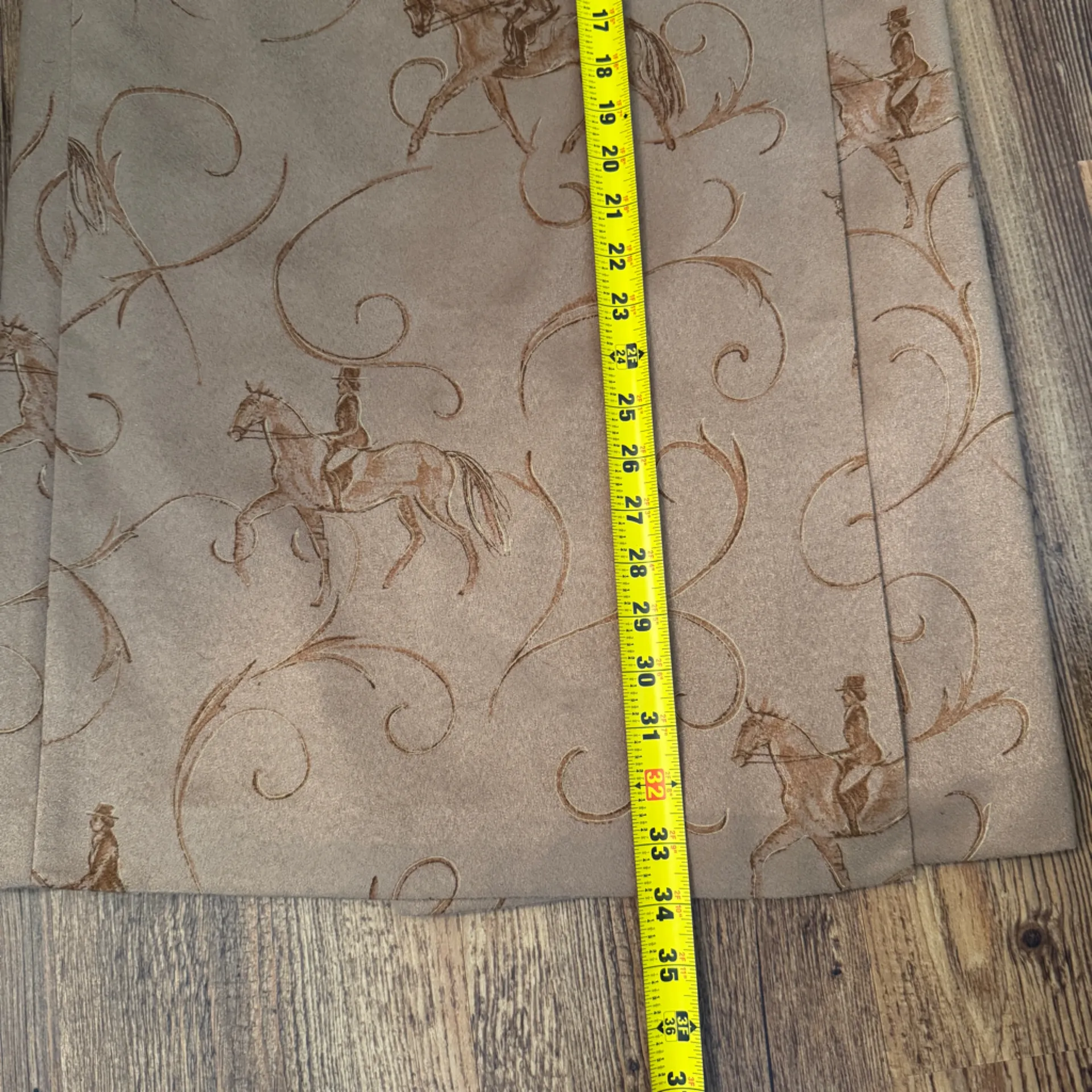 Talbots Equestrian Horse Print Midi Wrap Skirt Faux Suede size 2 Western Boho - Image 14