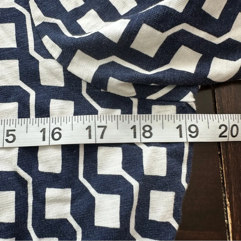 Boden Zoe Geometric Navy and White Patterned jersey Dress size 8 Blue - Image 11