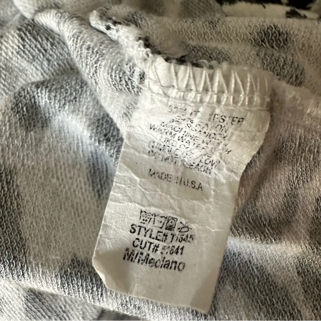 First Love Animal Print Dolman Top (M) – Black White Rosette Boatneck Stretchy - Image 5