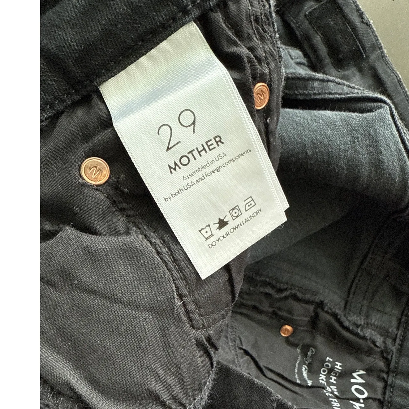 MOTHER High Waisted Looker Ankle‎ Fray in Guilty Glitter Racer Stripe Size 29 Black - Image 10