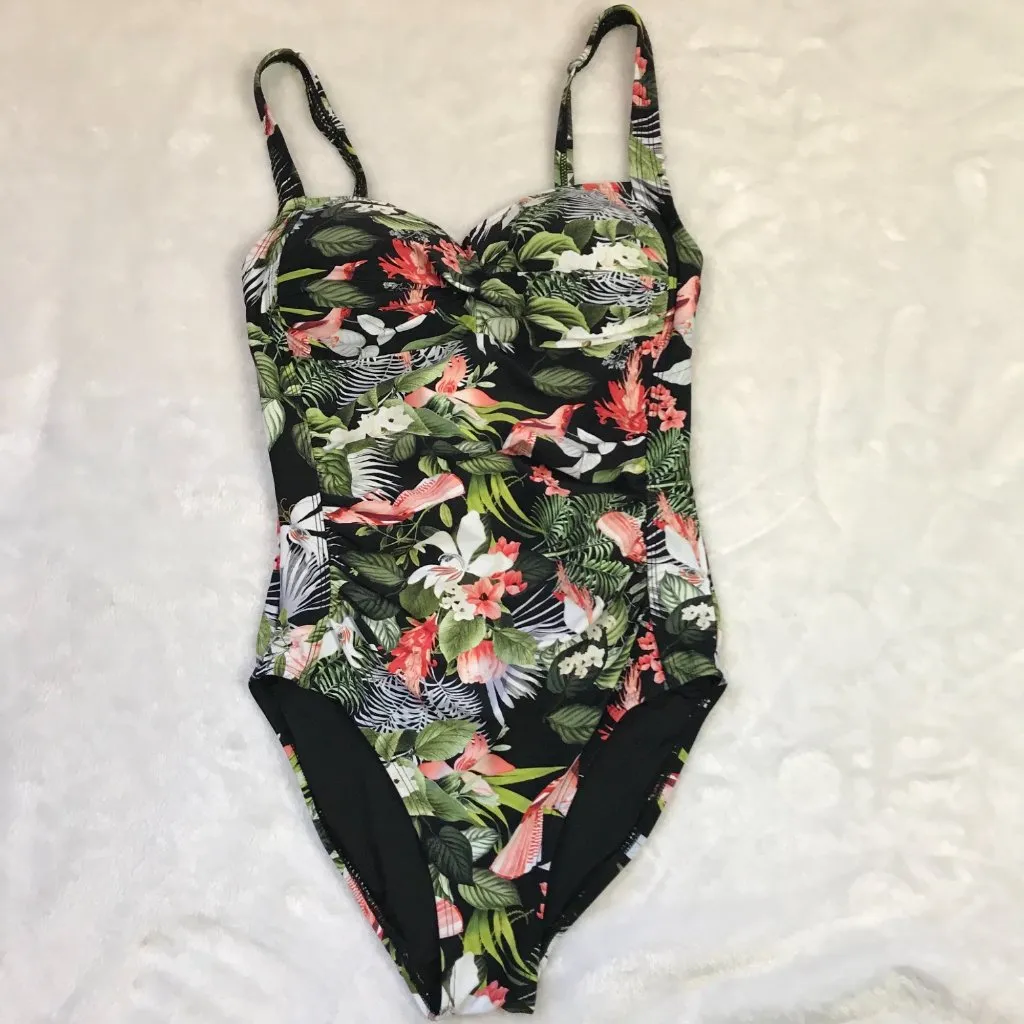 Nip Tuck Black Isle of Waimea Joanne‎ Tummy Control Swimsuit Women's Size 4 Green - Image 5