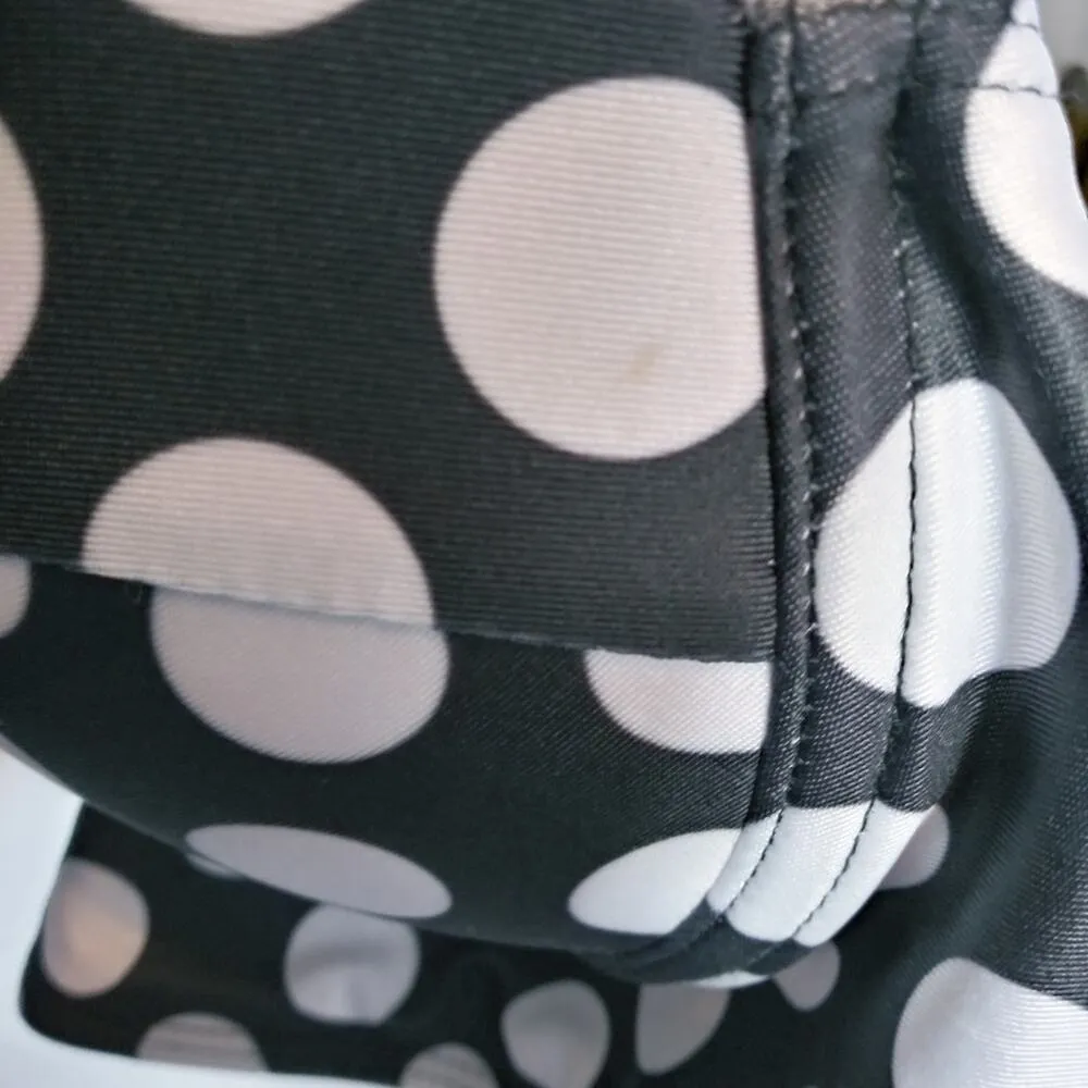 Retro Black White Polka Dot Red Ruched High Waisted Swimsuit Bikini Set M Size M - Image 7