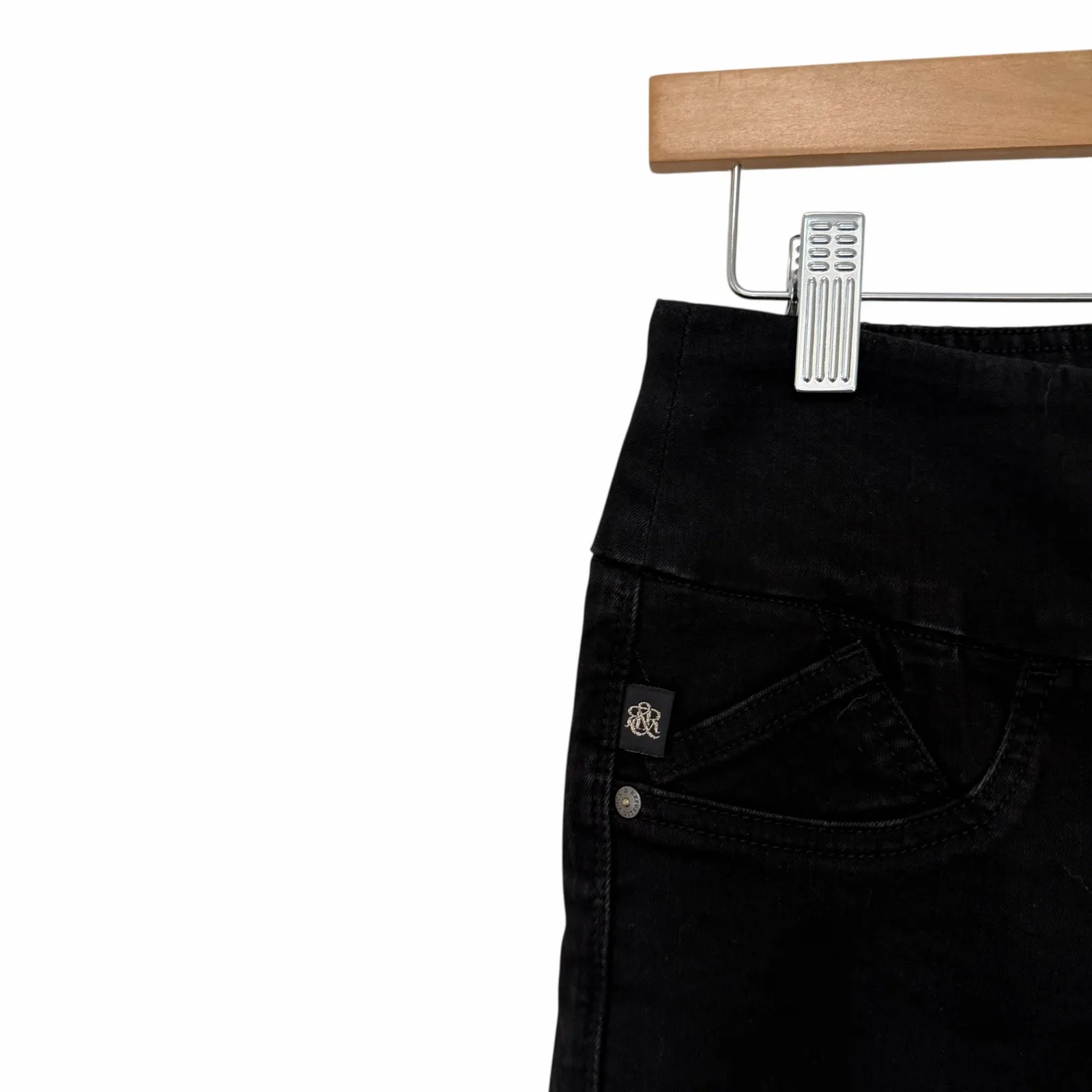 Rock & Republic Black Pull On Skinny Jeans Jeggings Sz 4 - Image 2