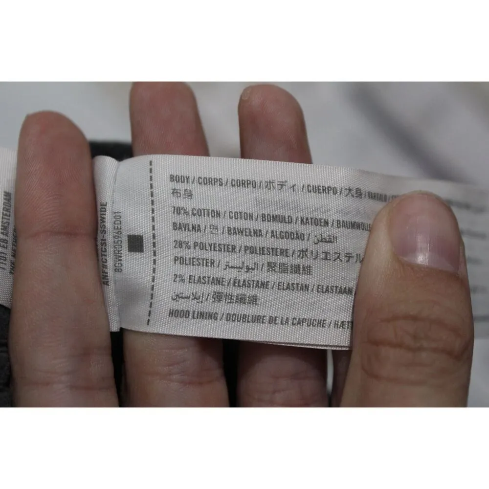 Womens Abercrombie & Fitch Grey Gray Cotton Ribbed Knit Cropped Hoodie Size XS - Image 4