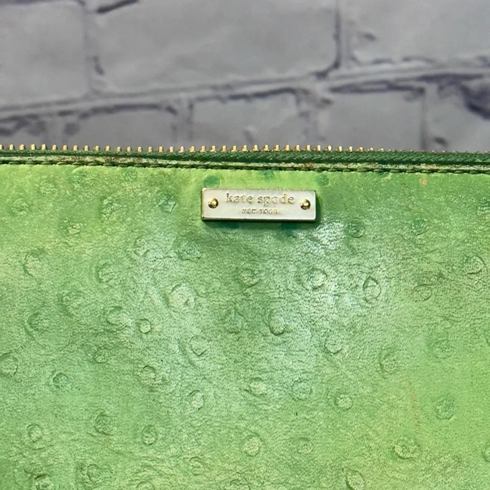 Kate Spade  Kelly Green Ostrich Leather wallet - Image 2