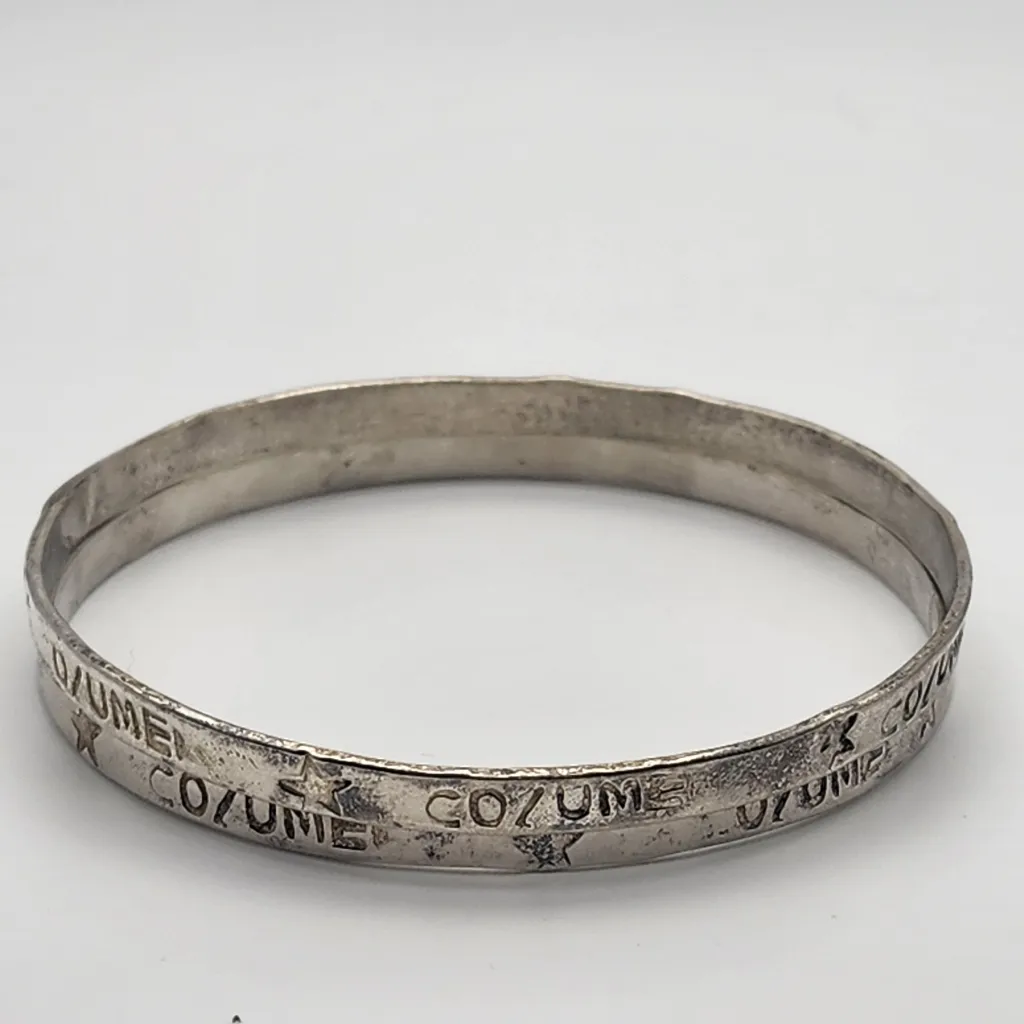 Vintage Handcrafted Cozumel Mexico Silver Tone Bangle Bracelets (8.5") - Image 3