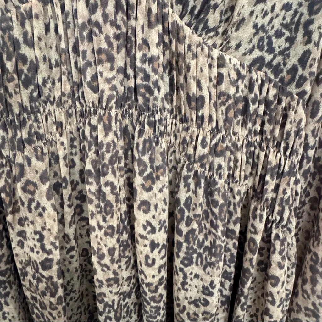 All Saints Kiana Patch Animal Print Long Sleeve Mini Dress Size Medium - Image 8