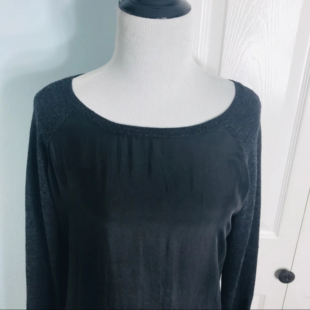 All Saints Silk & Merino Wool Long Sleeve Sweater Top Size 4 Small Quiet Luxury - Image 3