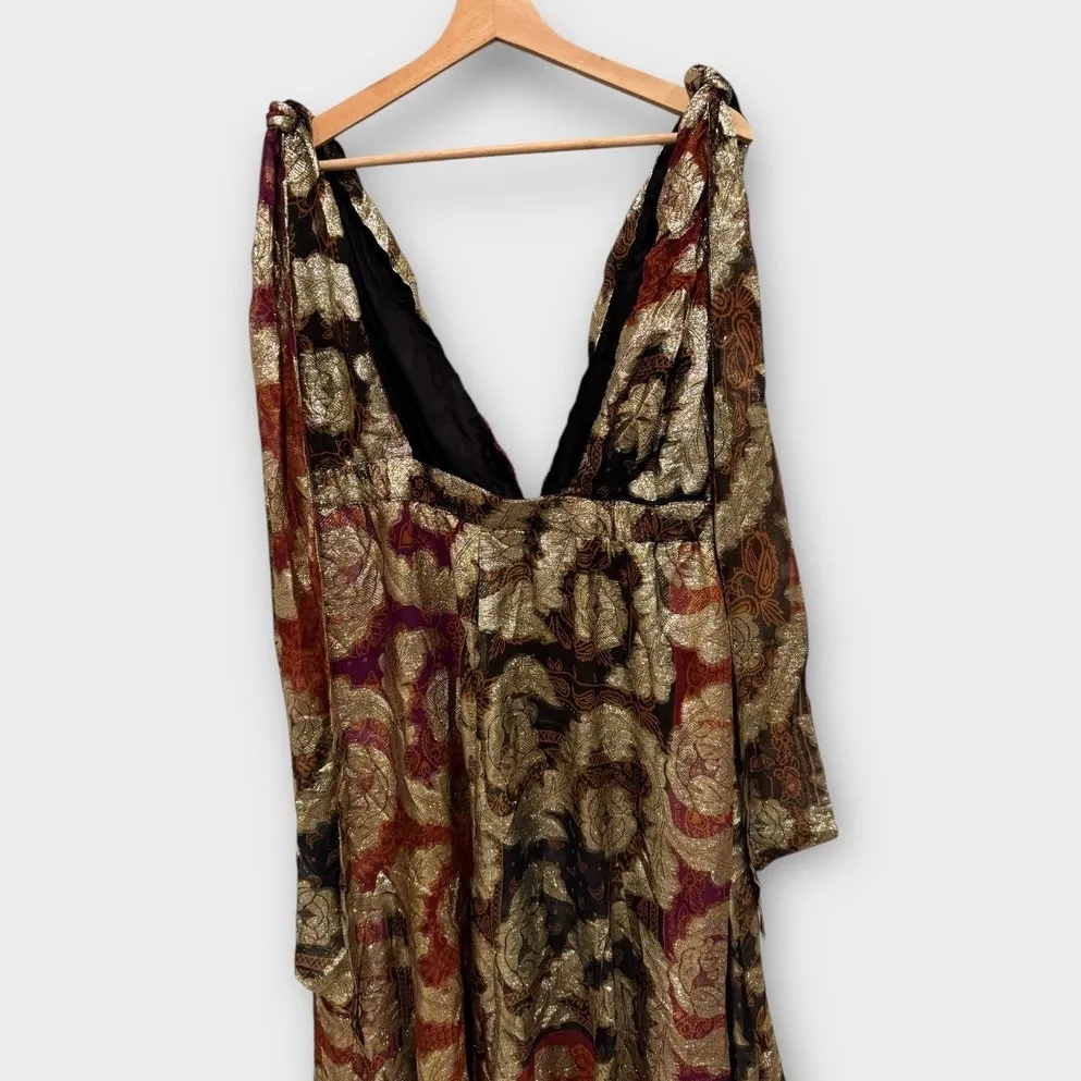 NWT Farm Rio Sleeveless V-Neck Jacquard Lurex A-Line Maxi Dress Size XL - Image 8