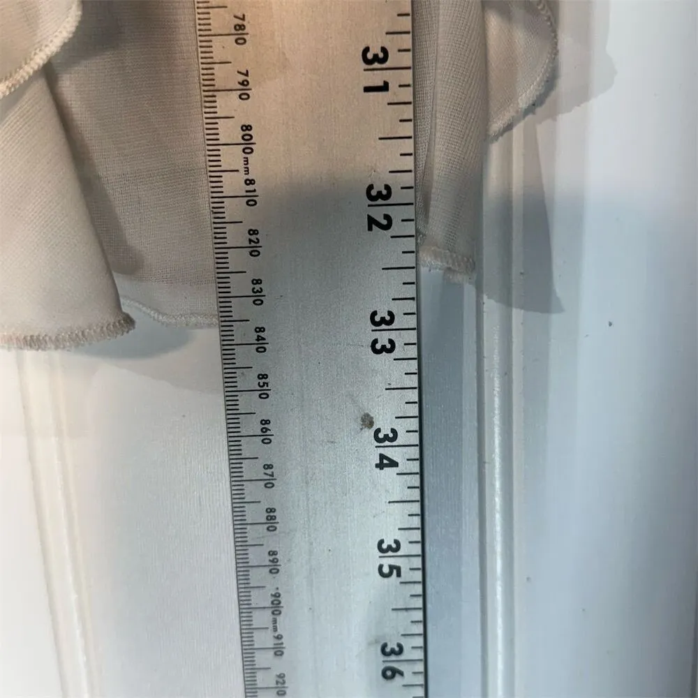 Sequin Hearts White Chiffon Ruffle Mini Dress Black Waist Bow 16 Formal Goth Y2K - Image 5