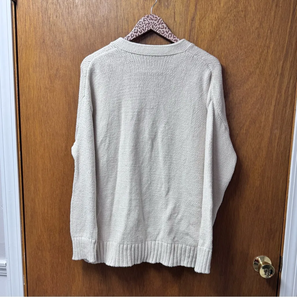 Jenni Kayne Cody Long Sleeve Button Front Knit Cardigan Sweater Cream XL - Image 13