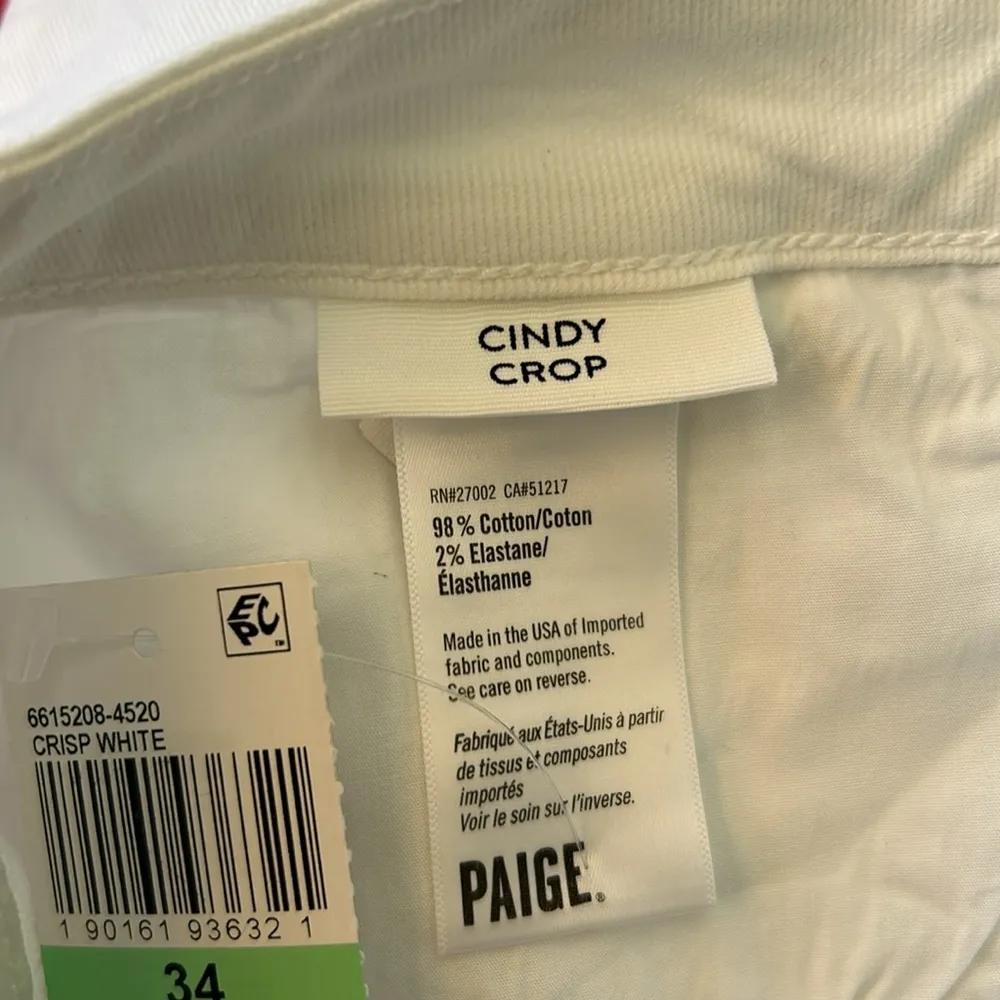 Page Women’s White Cindy Crop Jeans W/Raw Hem Size 34-NWT - Image 5