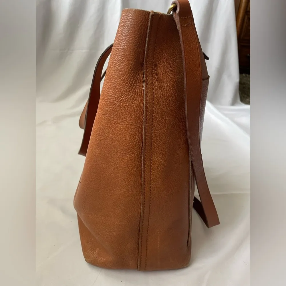 Madewell Brown Leather Transport Tote Bag - Image 5