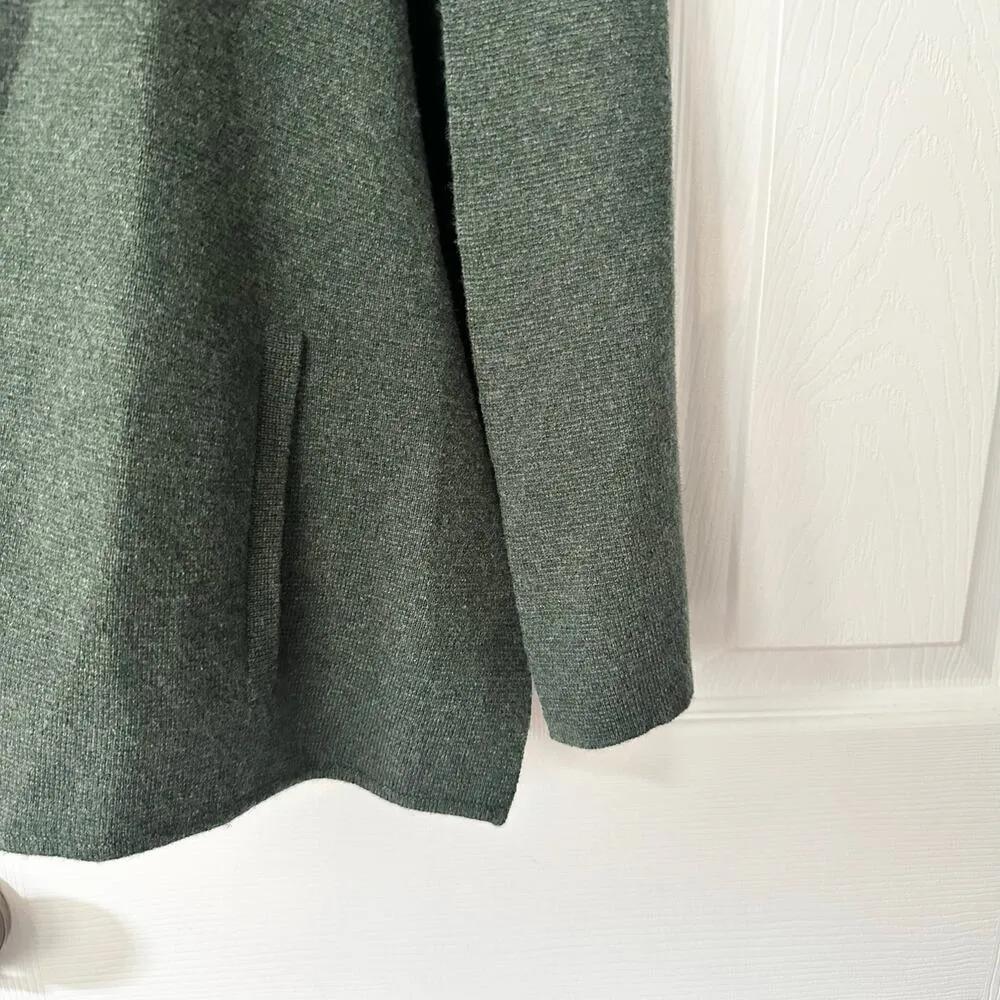 Parenti's Forest Green Cashmere Open Cape Blazer Cardigan Sweater Small Minimal - Image 7