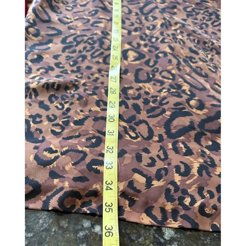 Jones New York Size 8P Leopard Print Dress Sleeveless A-Line Office Casual Basic - Image 4