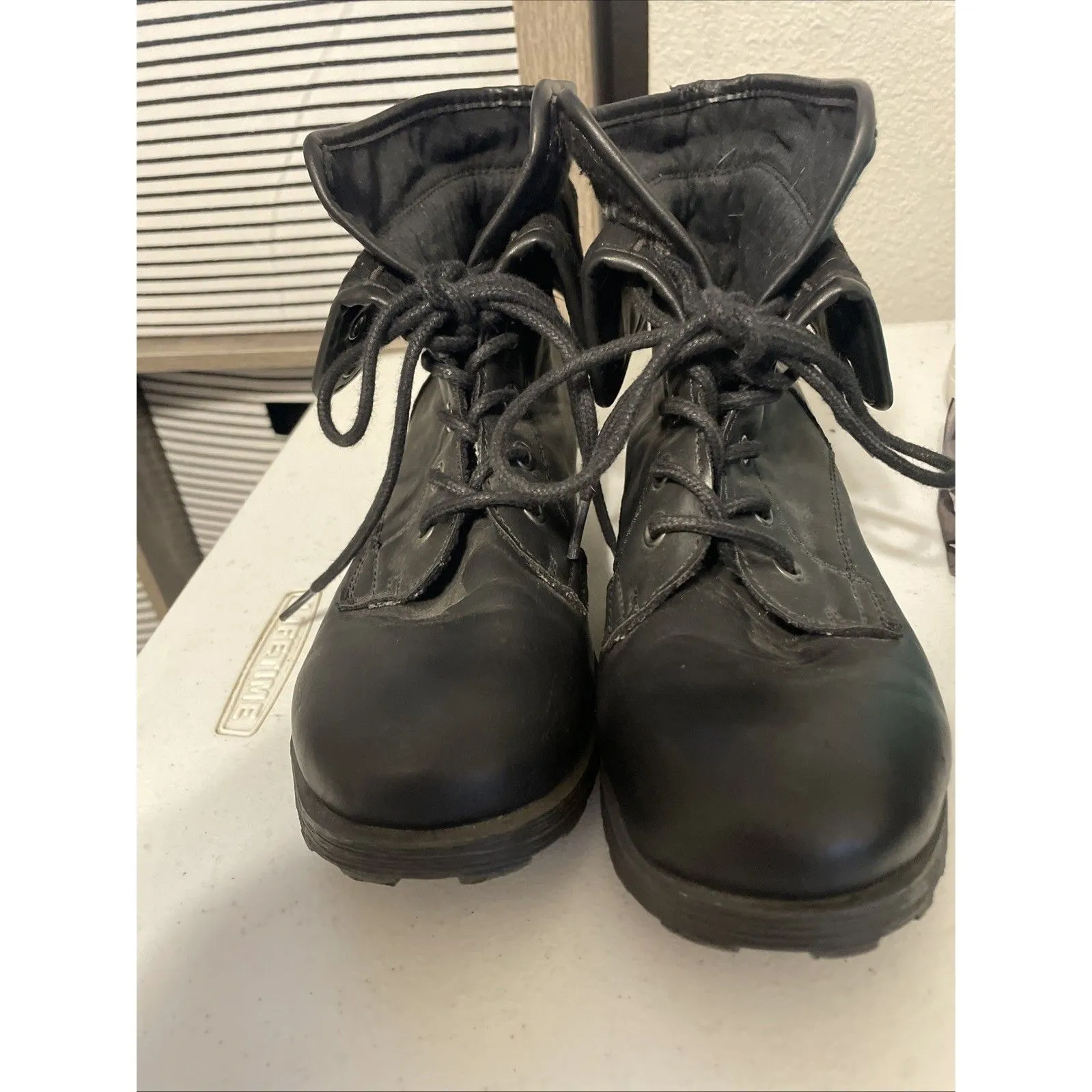 Rock Candy Spray Paint Combat Boots Women's Size 8 Black Lace Up Block Heel - Image 6