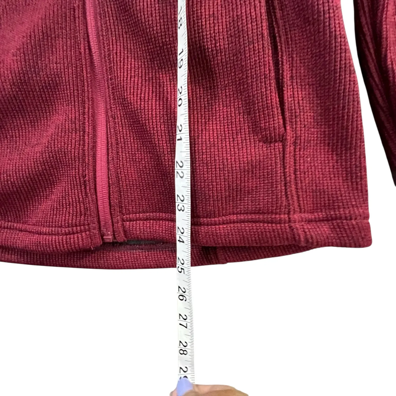 Swiss Tech Jacket Women S Maroon Red Full Zip Knit Pocket Quilted Lined Outdoors - Image 7