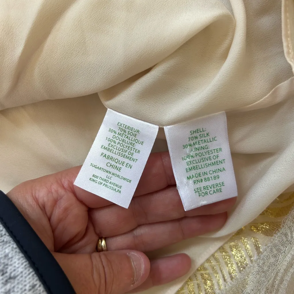 NWT Lilly Pulitzer Gold Metallic Diedra Jacquard Size Small Sleeveless Cocktail - Image 3