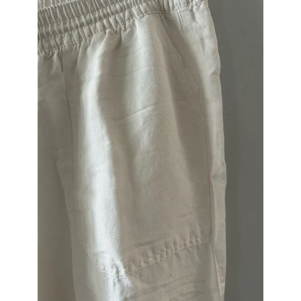 Lane Bryant Pants Women's 14/16 White Linen Drawstring Coastal Beachy Lagenlook - Image 6