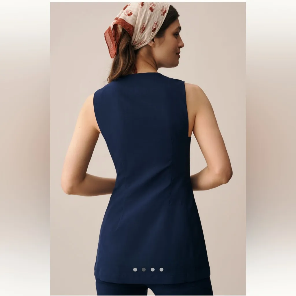 Anthropologie Maeve Deep-V Button-Front Vest - Image 2