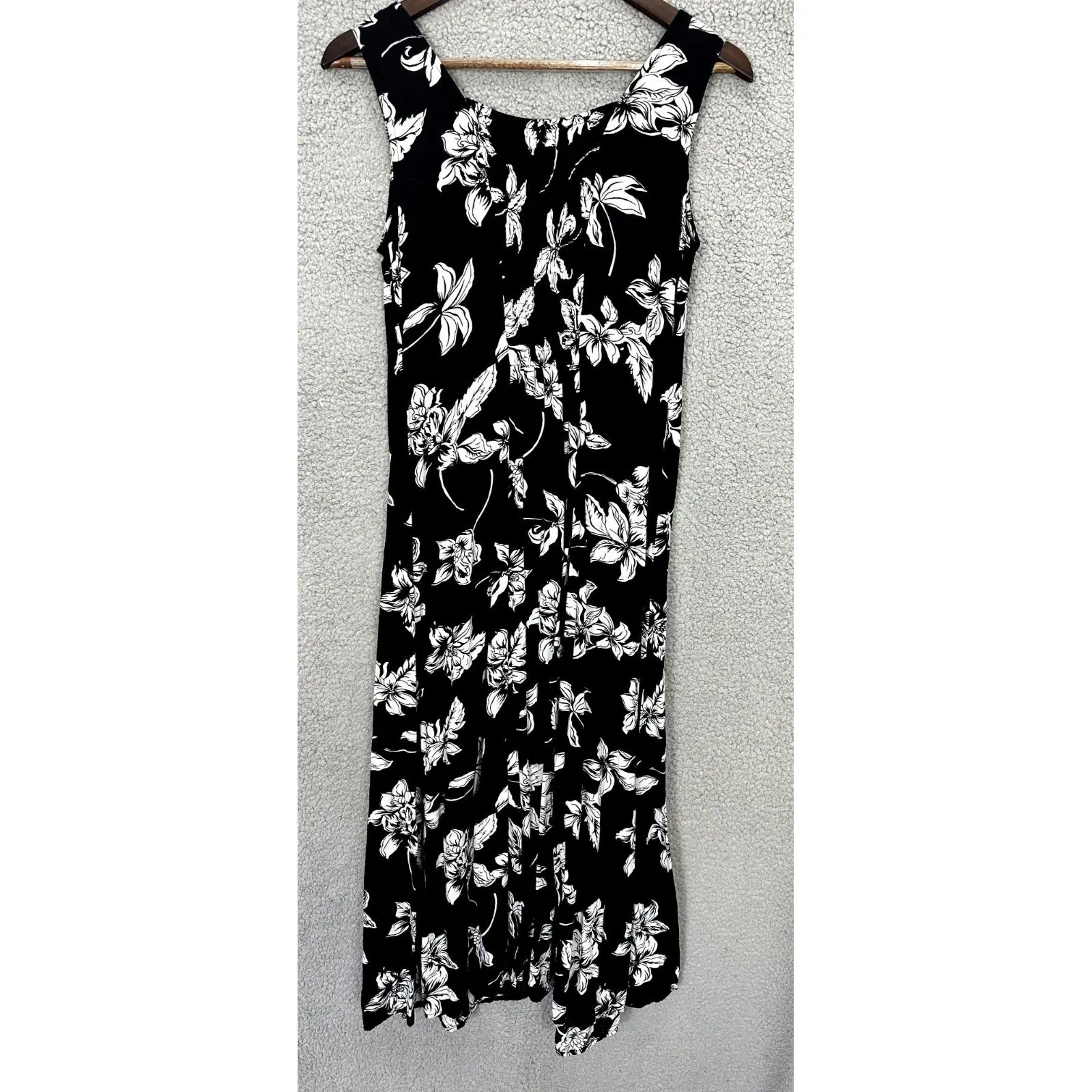 BFA Classics Midi Dress Women S Floral Button Front Cottagecore Modest‎ Vacation Black - Image 3