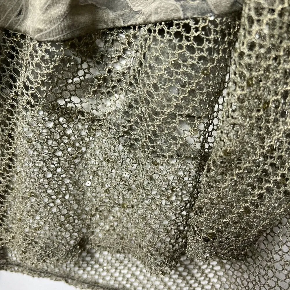 Chico’s travelers green leaf print sequin jacket‎ lightweight women's size 12/14 - Image 5