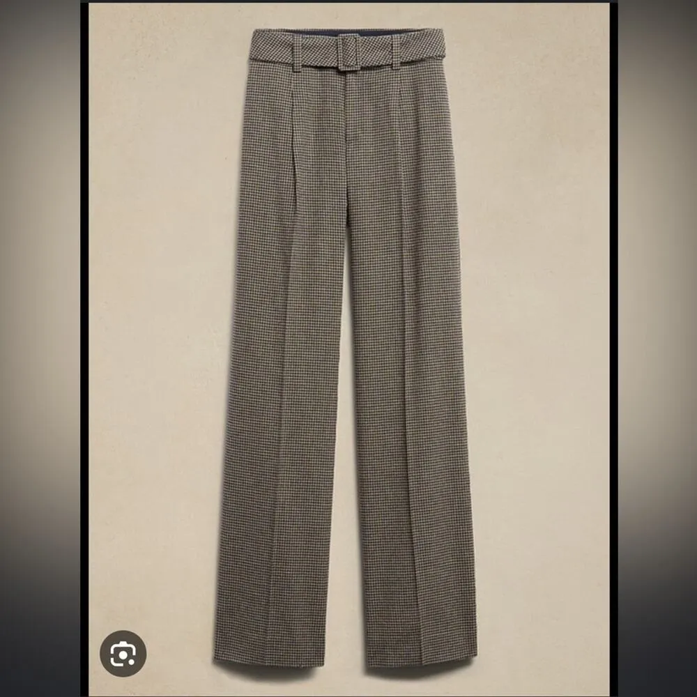 Banana Republic Wool Blend Plaid Wide Leg Flannel Pant Size 4 - Image 3