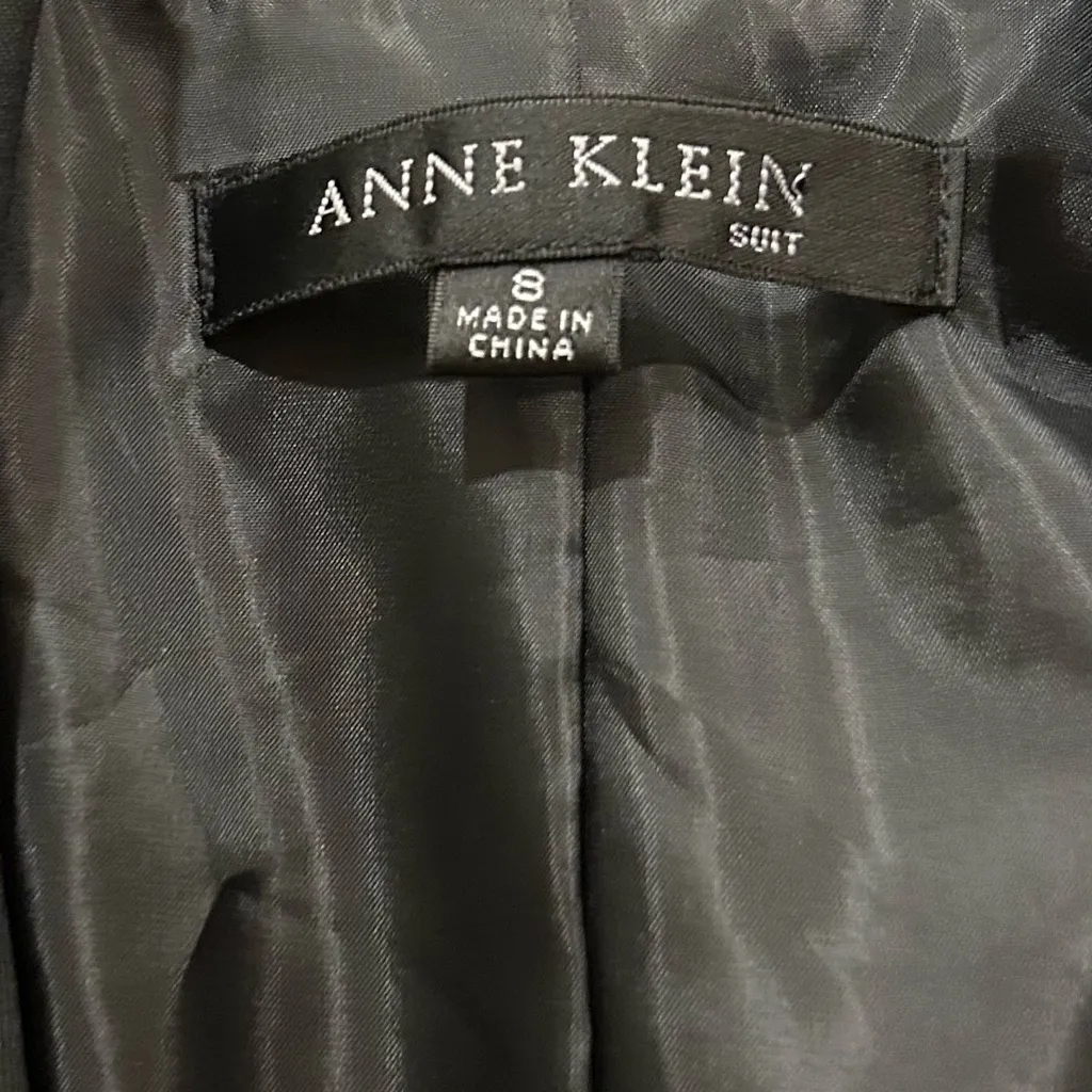 Anne Klein Black Notched Collar Lined Blazer Size 8 - Image 13