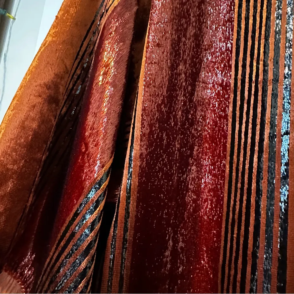 Anthropologie Ett:twa Velvet Metallic Stripe Open Front Kimono Topper Womens - Image 7