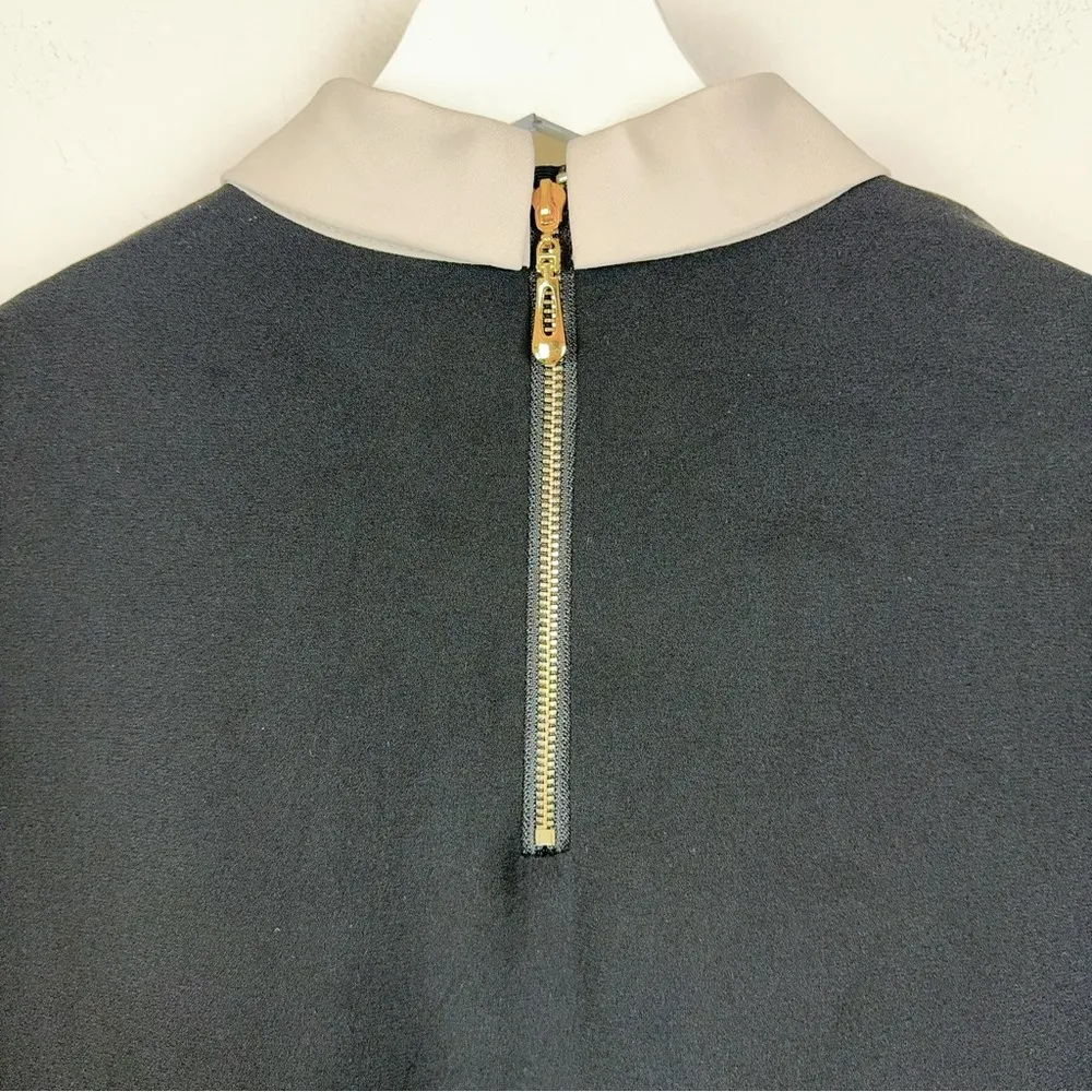 J.ING Contrast Ruffle Black Top Blouse - Image 9