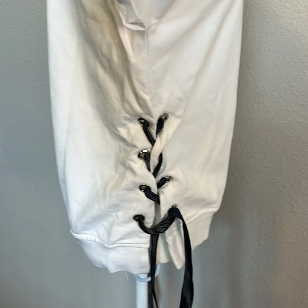 Current Air Puff Poplin Sleeve Terry Side Tie Top Size Medium - Image 4