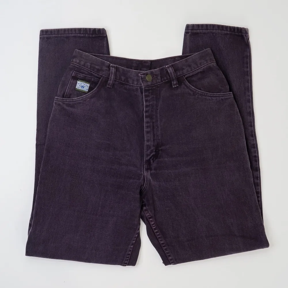 Vintage 90s Wrangler for Women Dark Purple High Waisted Jeans - Image 11