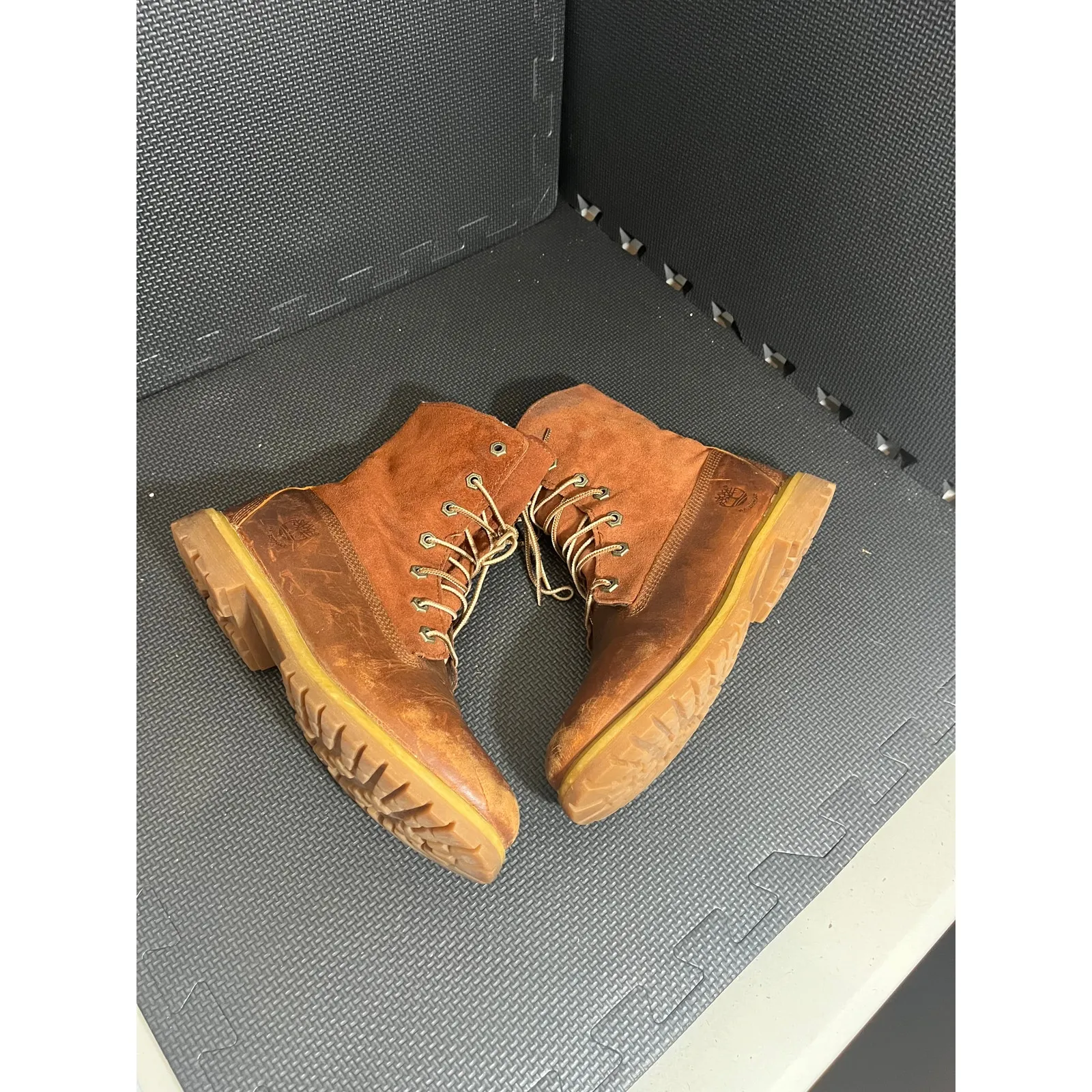 Timberland Womens Fleece Lined Waterproof Brown Leather & Nubuck Boots Size‎ 9 - Image 4