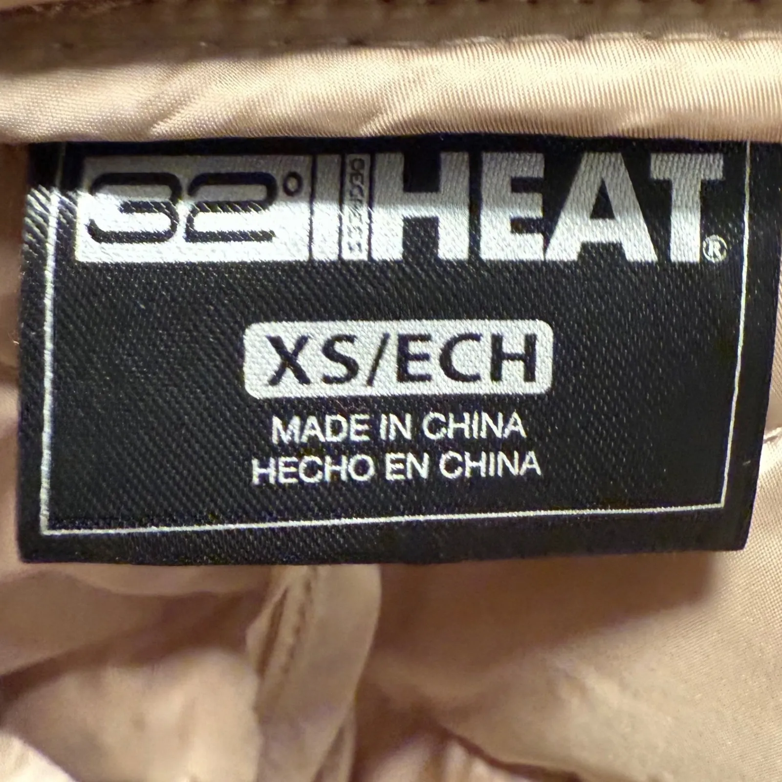 32 Degrees Heat Packable Down Puffer Coat Womens XS Lightweight Hooded Beige - Image 6