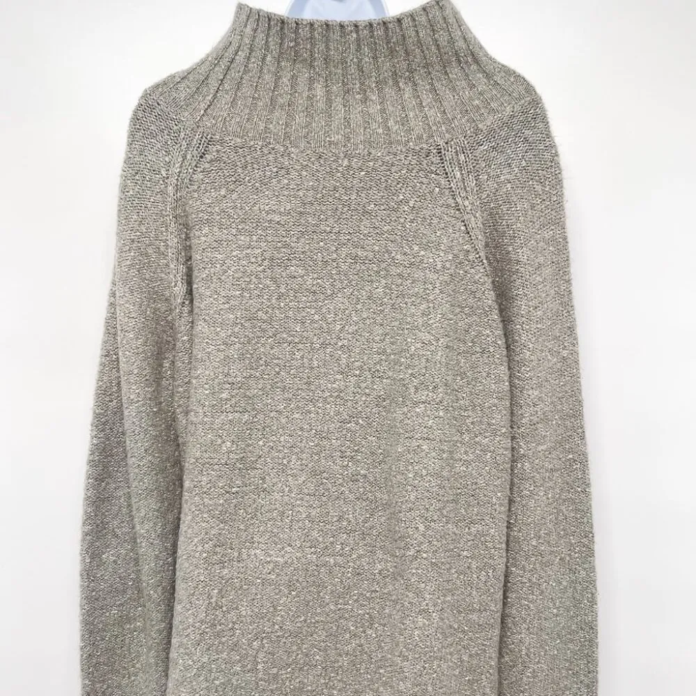 H&M Oversized Ribbed Turtleneck Sweater Top Slouchy Loose Relaxed Medium - Image 7