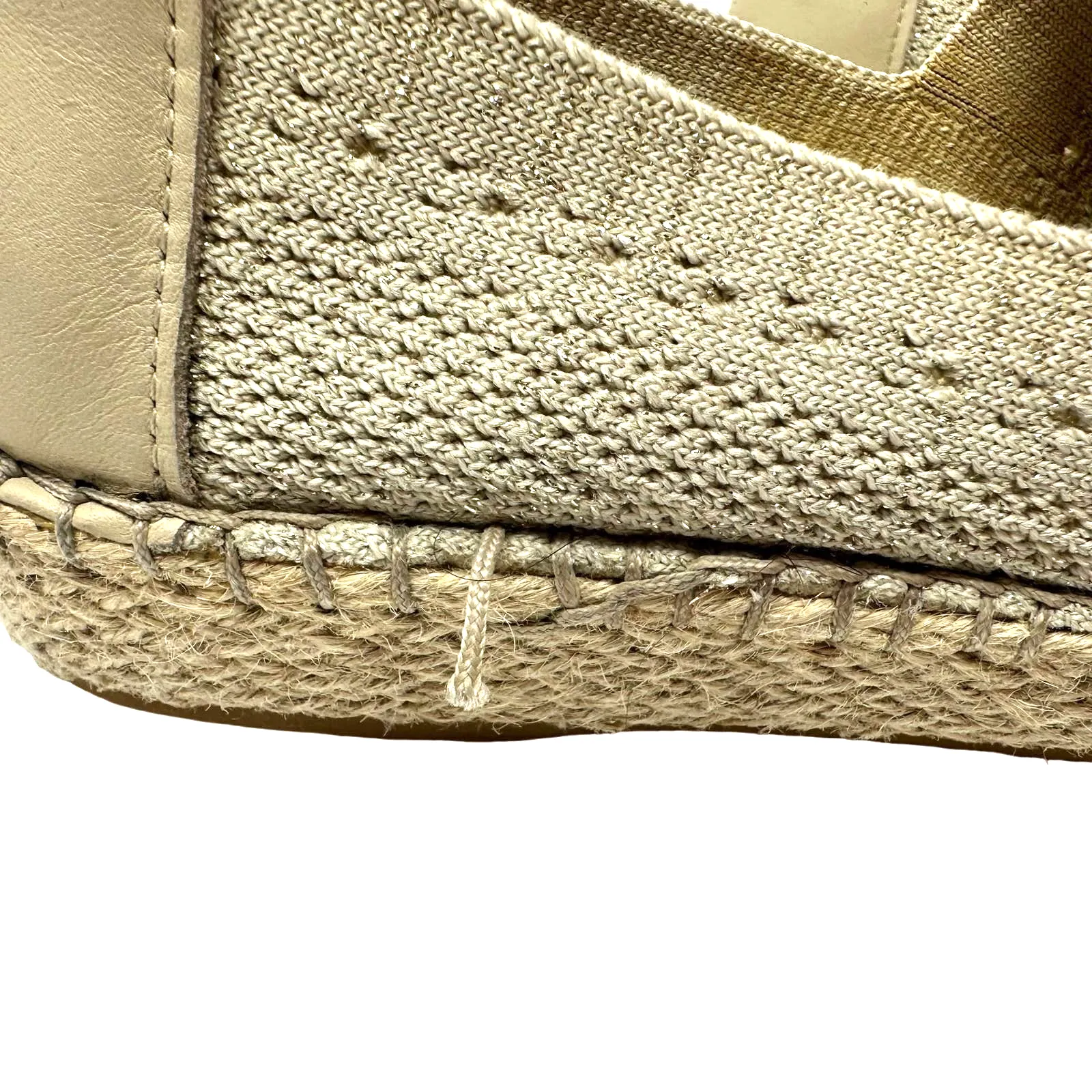 Cole Haan size 7 B 21292 grand‎ os slip on flats sparkly taupe knit espadrille - Image 5