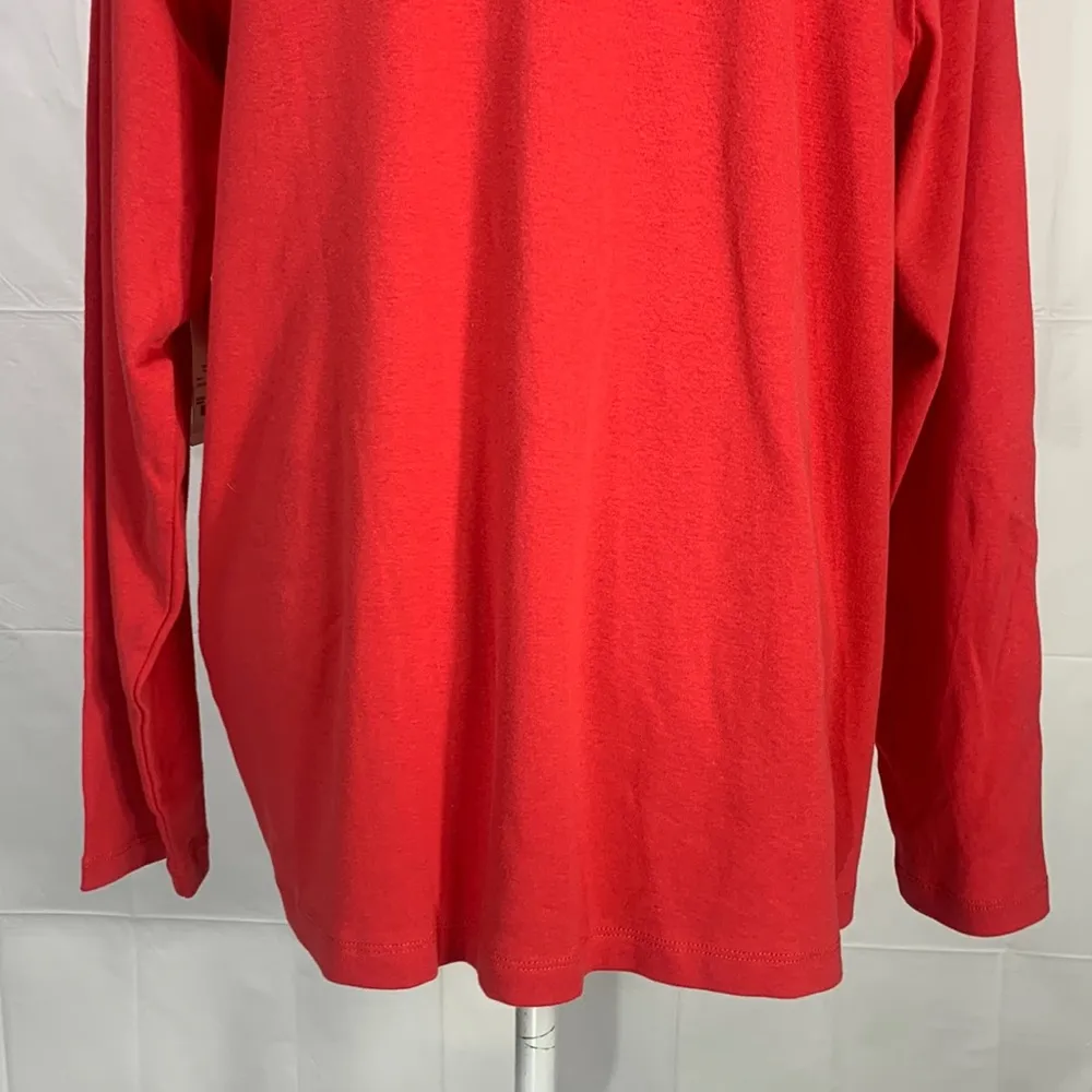 Long Sleeve Scarlet Red Essential Crew Neck Tee Top Size 2X - Image 10