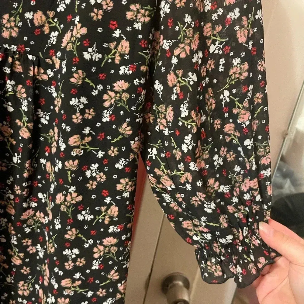 ZARA FLORAL BABYDOLL BOHEMIAN COTTAGE DRESS - Image 7