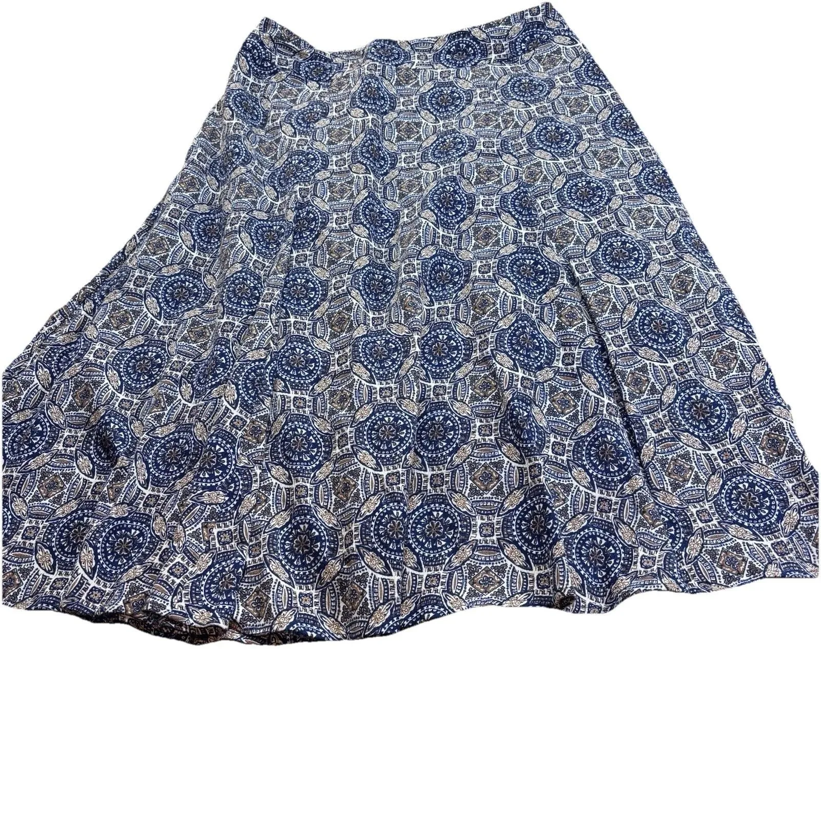 Geoffrey Beene Sport Women's Skirt Size 6 Brown Blue Medallion Geometric Cotton - Image 5