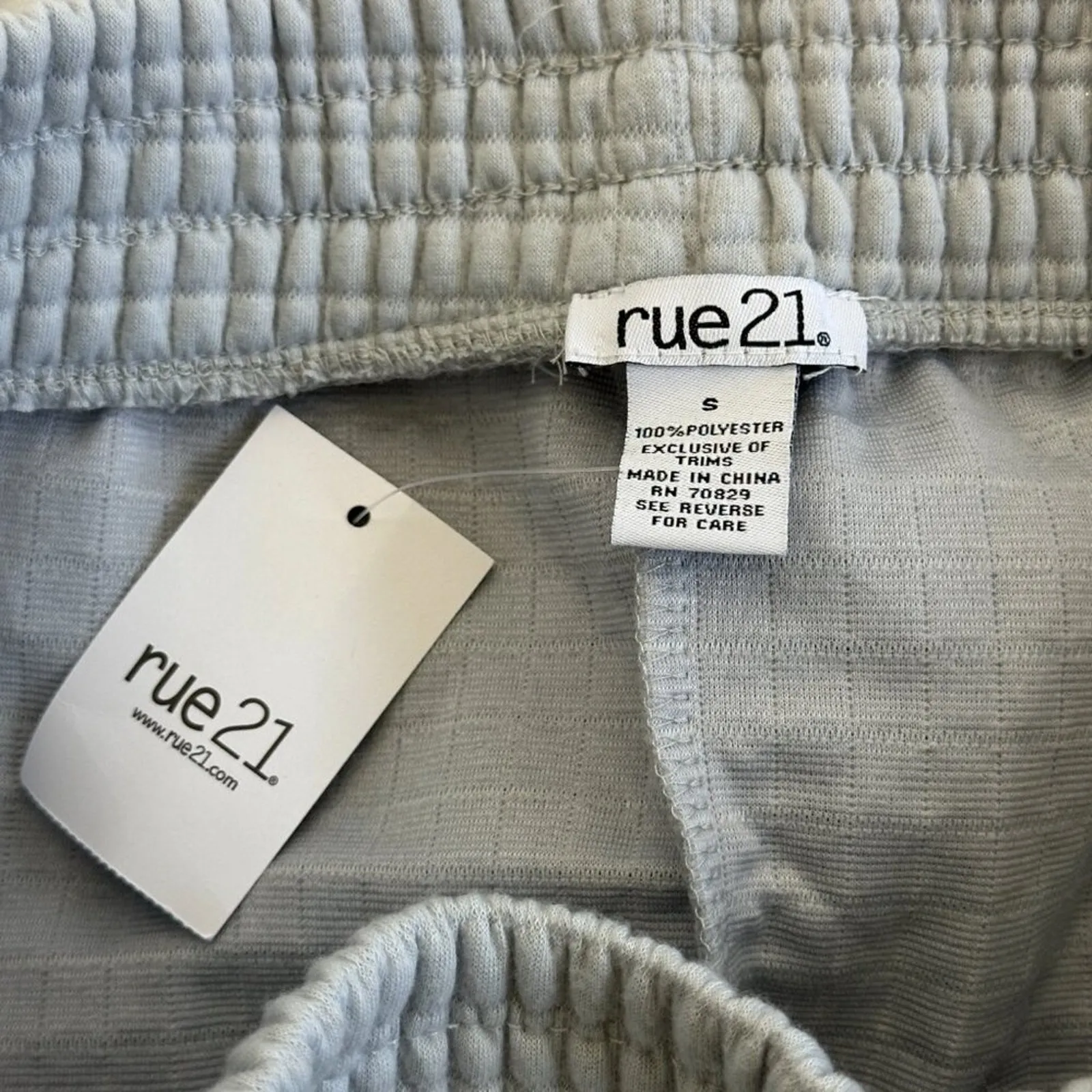 NWT Rue21 Joggers Womens S Gray Waffle Knit Baby Girl Lounge Pants Streetwear - Image 5