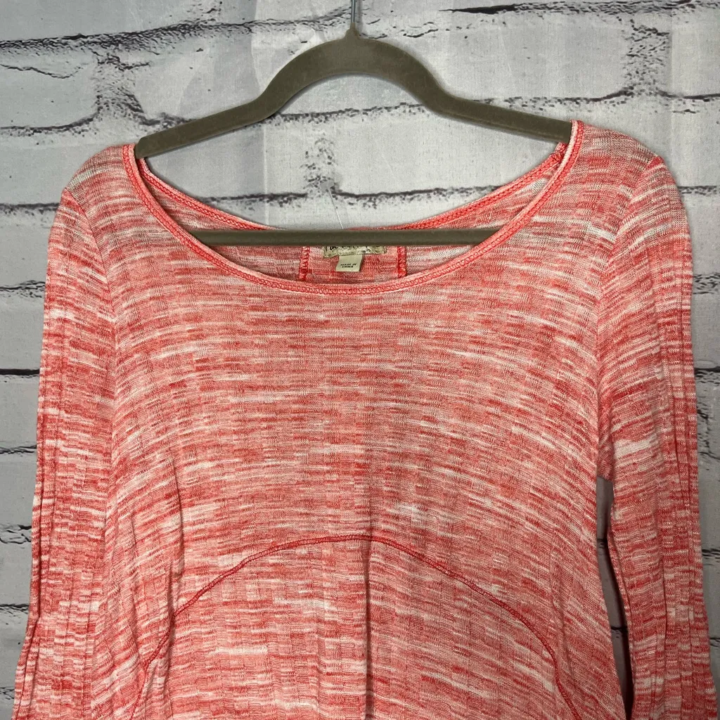 Live and Let Live Pink Ribbed Tie-Back Blouse S Wide Shoulder Cute Street Top - Image 5