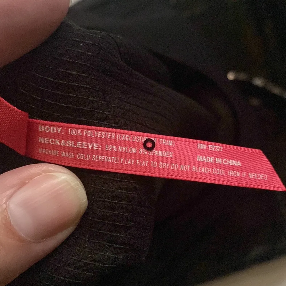 Ruby Ribbon sheer mesh sequined black top, size XS - Image 4