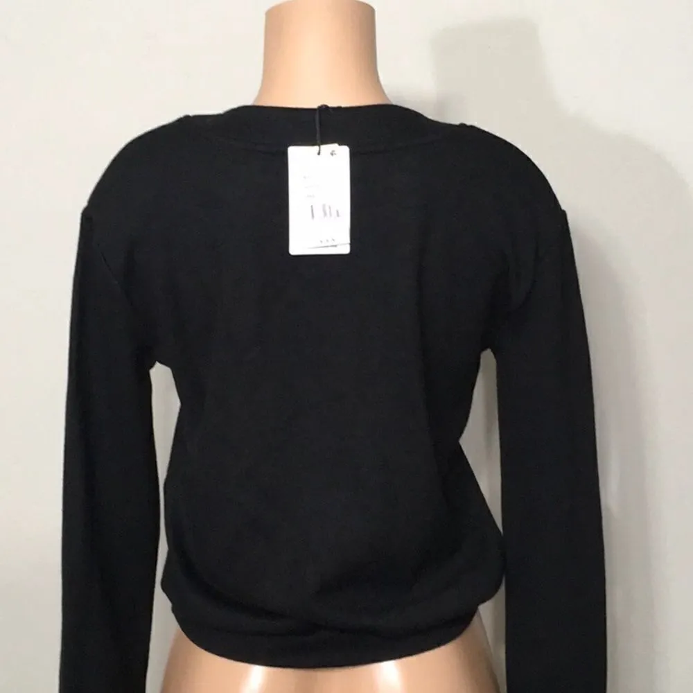 J.O.A. black lace up long sleeve sweatshirt. NWT - Image 8