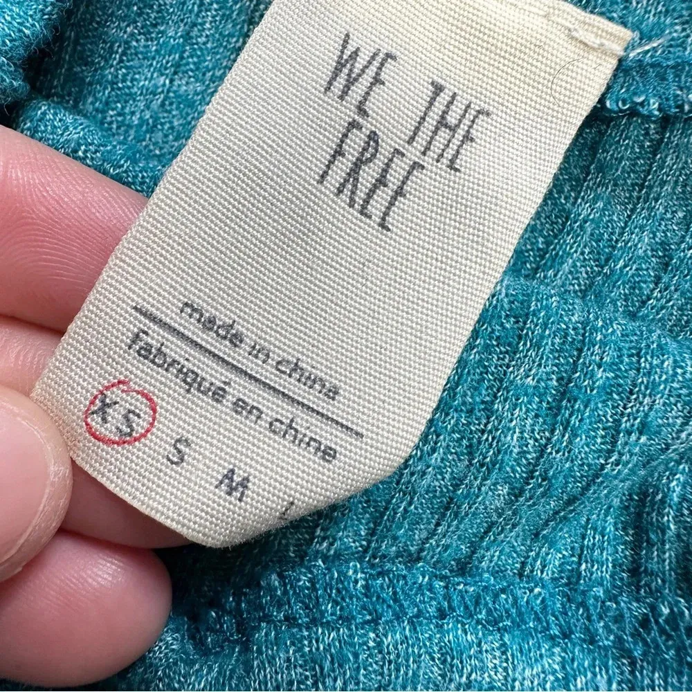 We The Free Madeline Sleeveless Ribbed Knit Top Mock Neck in Teal Size XS - Image 11