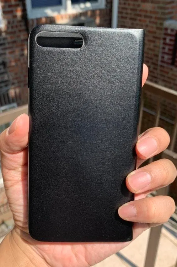 iPhone 8Plus 7Plus Fashion Drop Protection Leather Cats Holder Wallet Case Black - Image 1