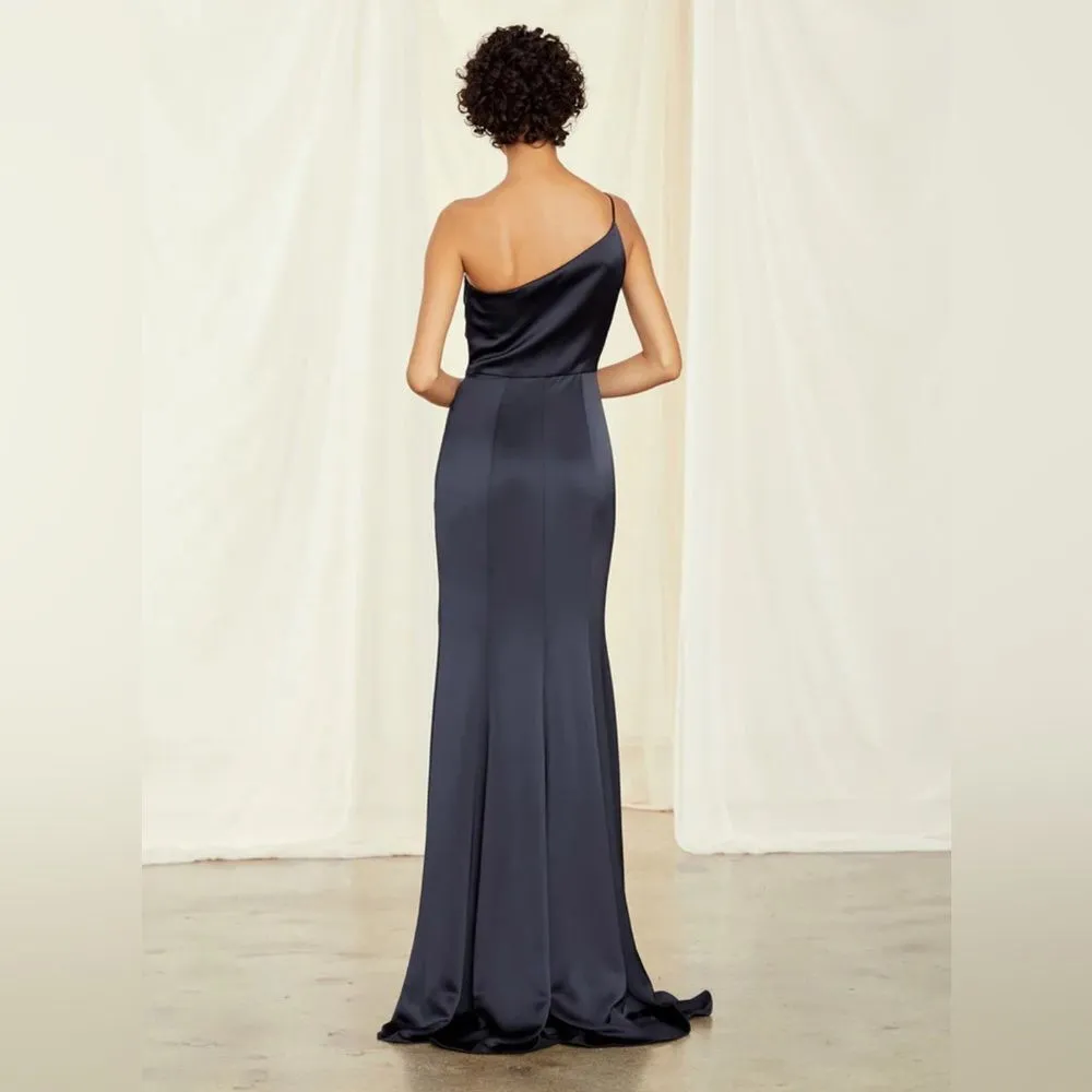 Amsale Kaia dove gray one shoulder formal dress size 14 - Image 5