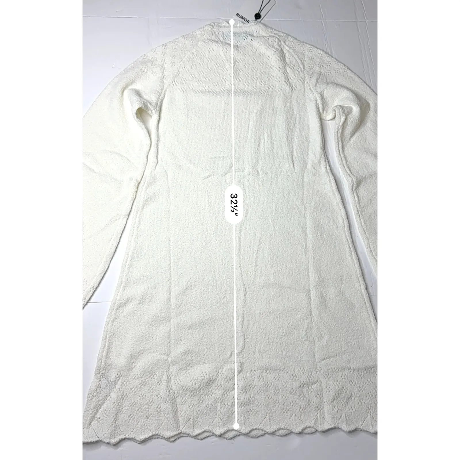 Rumored Vermont Mini Dress White MEDIUM Sweater Soft Girl‎ Bohemian NWT - Image 7