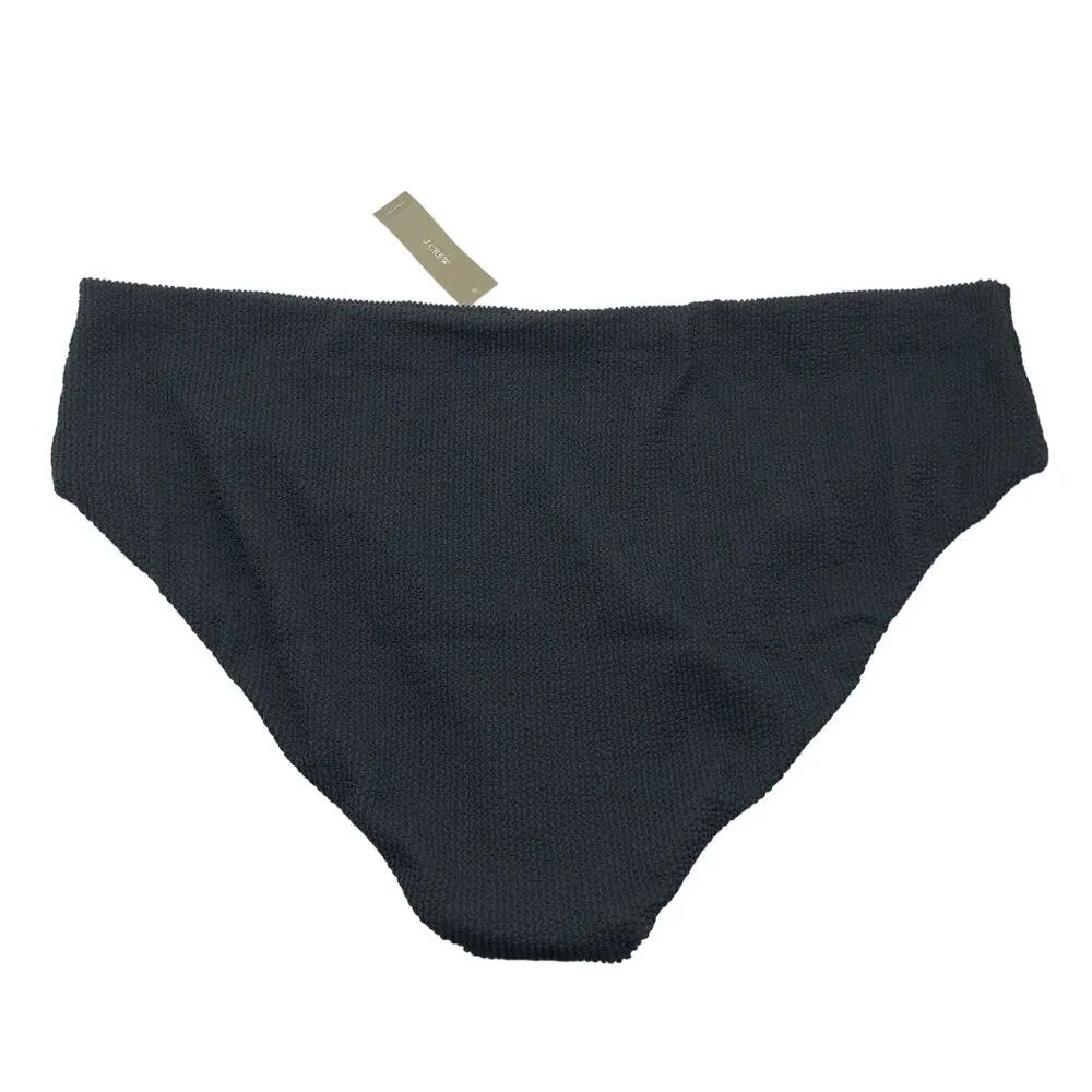 J.Crew Womens Scrunchie High Rise Moderate Coverage Bikini Bottom Black 3X - Image 2