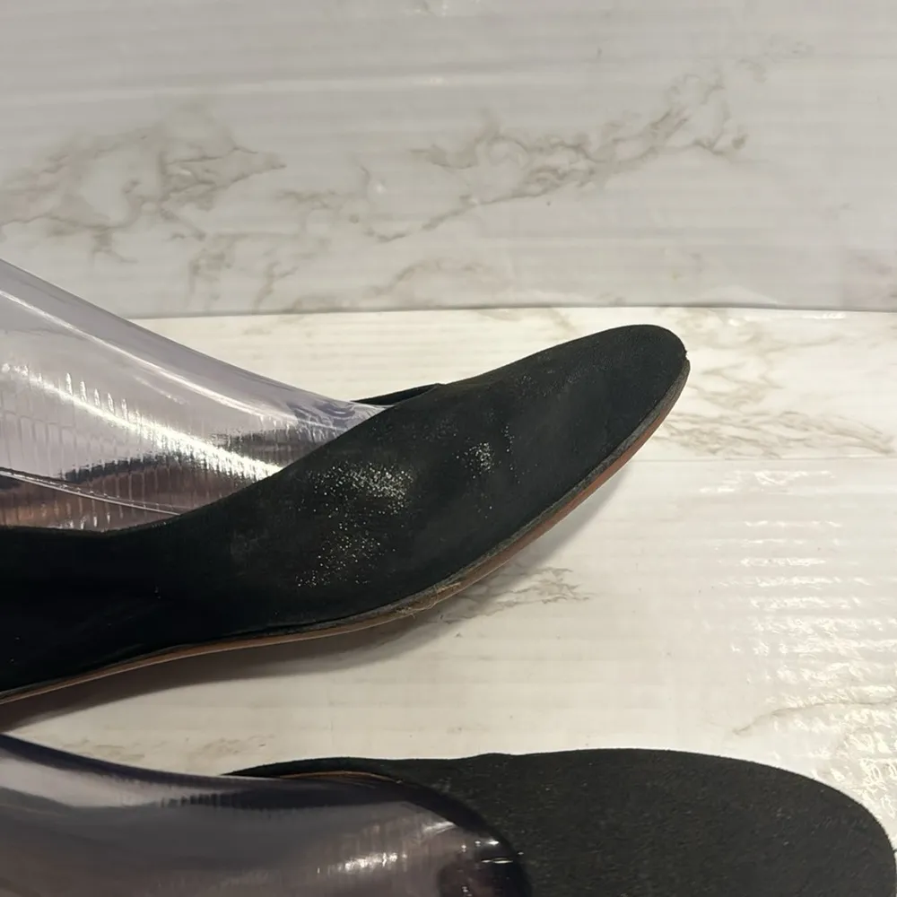 AGL Attilio Giusti Leombruni Shimmer Suede Black Ballet Flat size 7 - Image 10