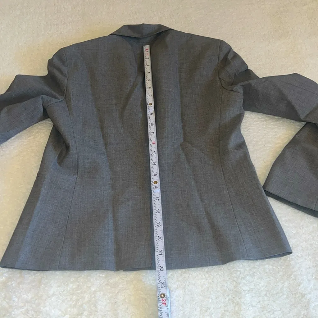 Theory Wool‎ Blend Blazer Jacket Gray Size 4 - Image 4